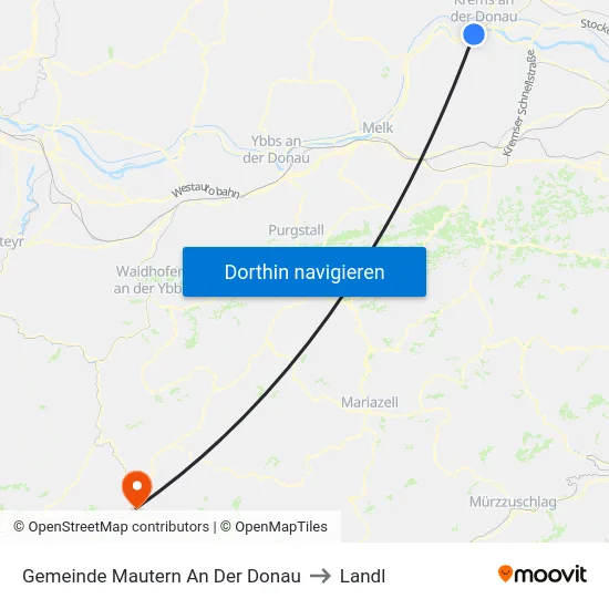 Gemeinde Mautern An Der Donau to Landl map