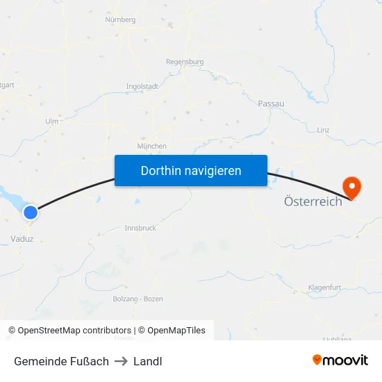 Gemeinde Fußach to Landl map