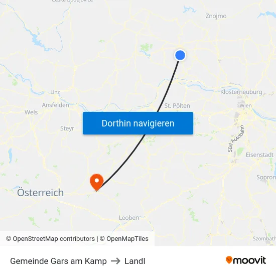 Gemeinde Gars am Kamp to Landl map