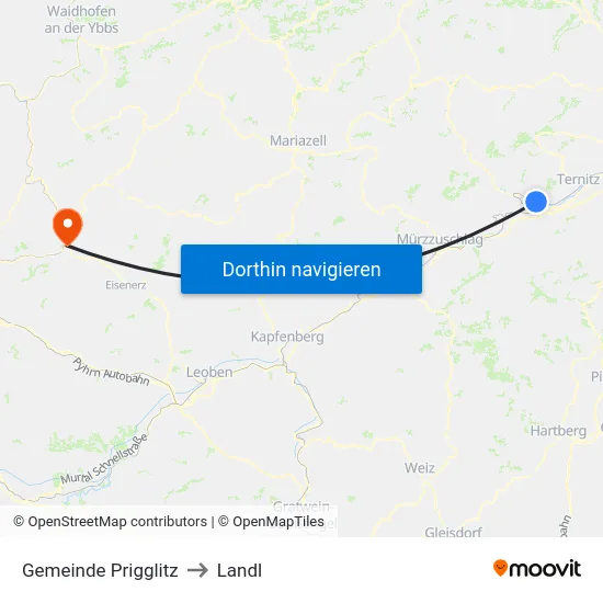 Gemeinde Prigglitz to Landl map