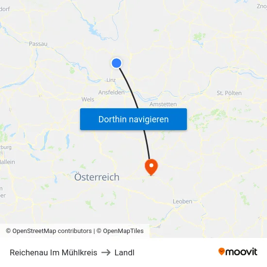 Reichenau Im Mühlkreis to Landl map