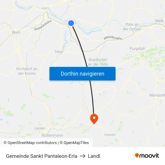 Gemeinde Sankt Pantaleon-Erla to Landl map