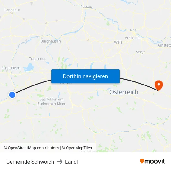 Gemeinde Schwoich to Landl map