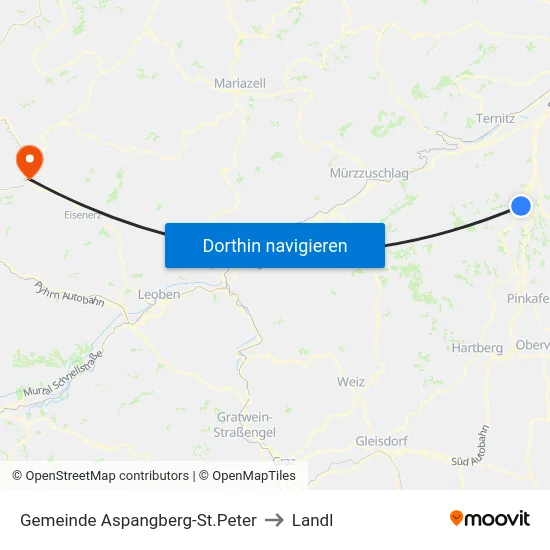 Gemeinde Aspangberg-St.Peter to Landl map