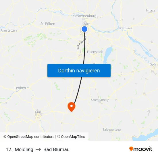 12., Meidling to Bad Blumau map