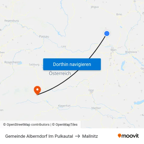 Gemeinde Alberndorf Im Pulkautal to Mallnitz map