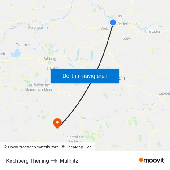 Kirchberg-Thening to Mallnitz map