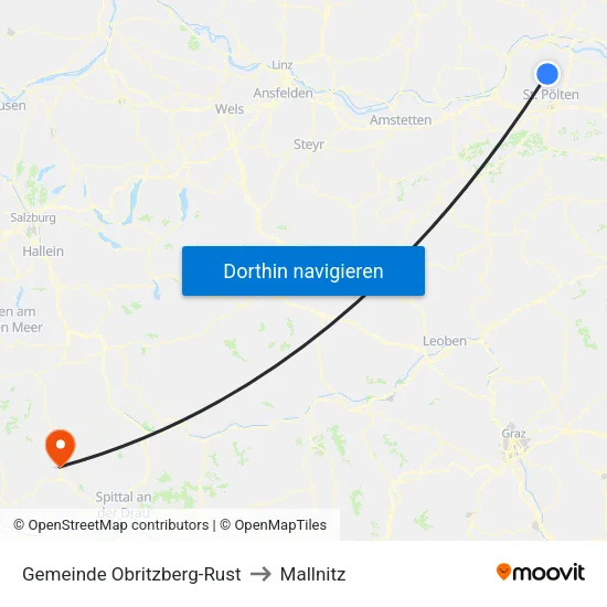 Gemeinde Obritzberg-Rust to Mallnitz map
