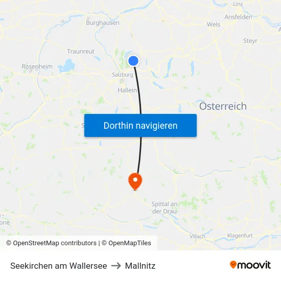Seekirchen am Wallersee to Mallnitz map