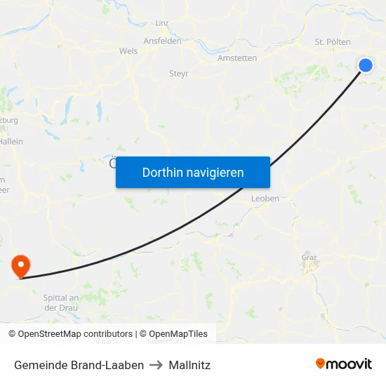 Gemeinde Brand-Laaben to Mallnitz map
