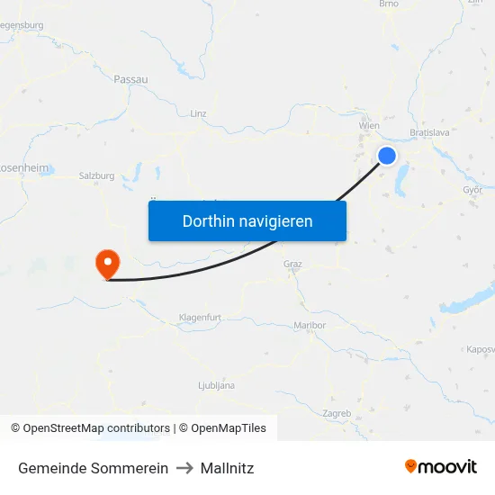 Gemeinde Sommerein to Mallnitz map