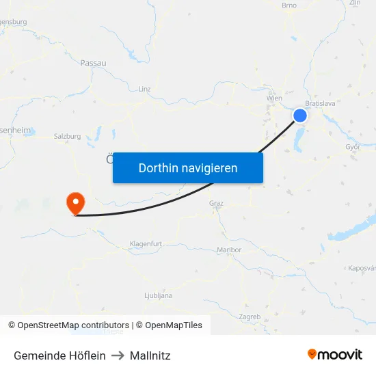 Gemeinde Höflein to Mallnitz map