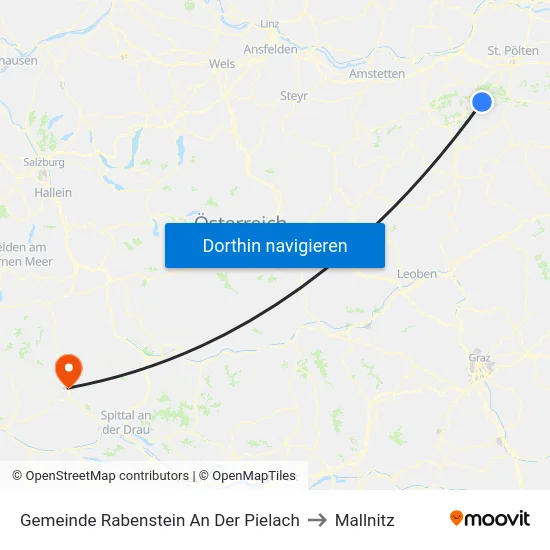 Gemeinde Rabenstein An Der Pielach to Mallnitz map
