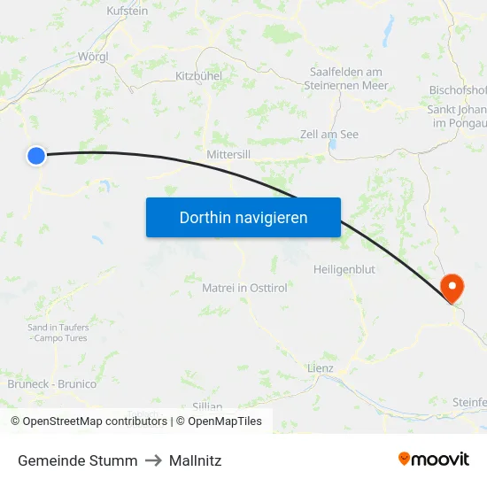 Gemeinde Stumm to Mallnitz map