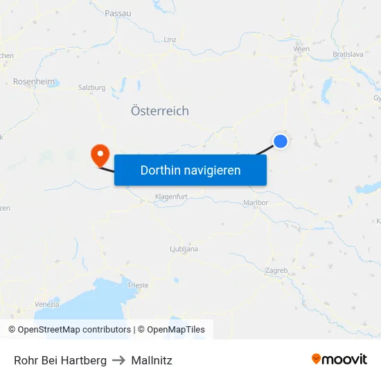 Rohr Bei Hartberg to Mallnitz map