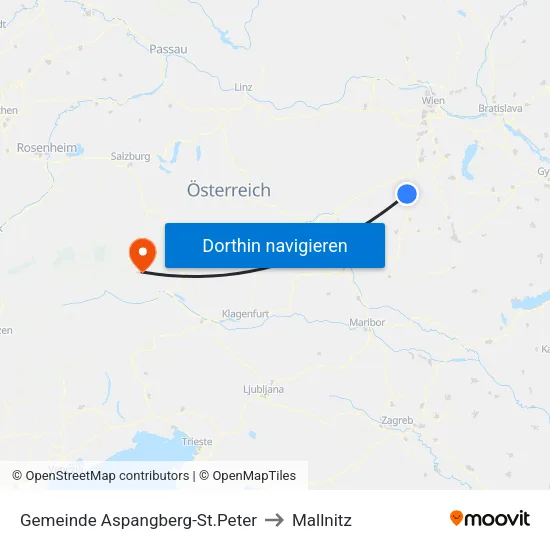 Gemeinde Aspangberg-St.Peter to Mallnitz map