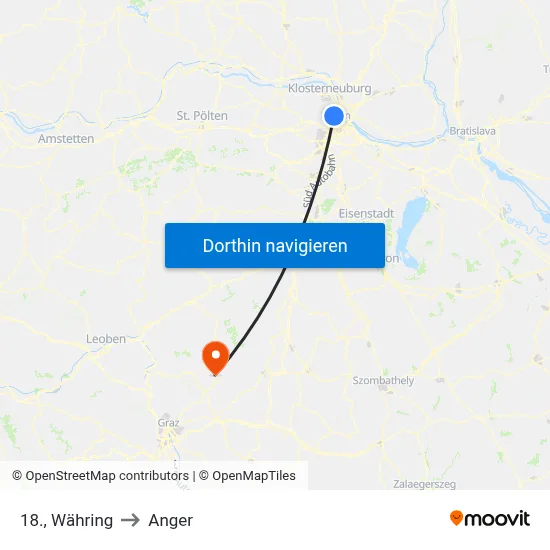 18., Währing to Anger map