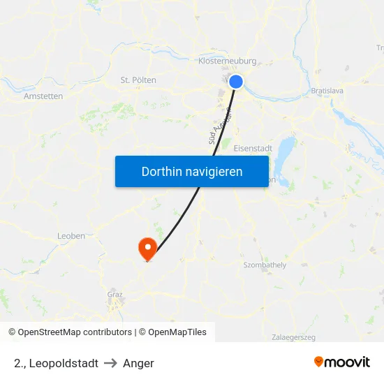 2., Leopoldstadt to Anger map