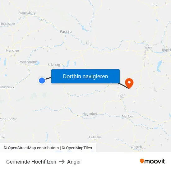 Gemeinde Hochfilzen to Anger map