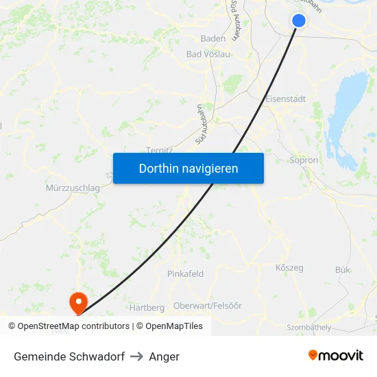 Gemeinde Schwadorf to Anger map