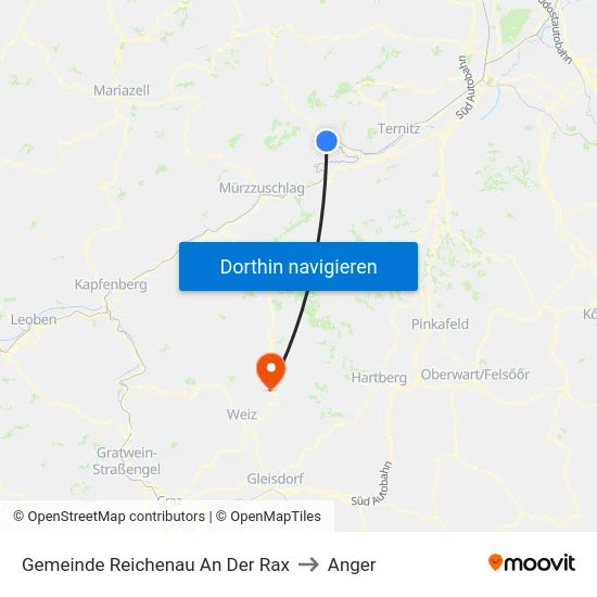 Gemeinde Reichenau An Der Rax to Anger map