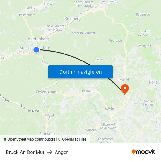 Bruck An Der Mur to Anger map
