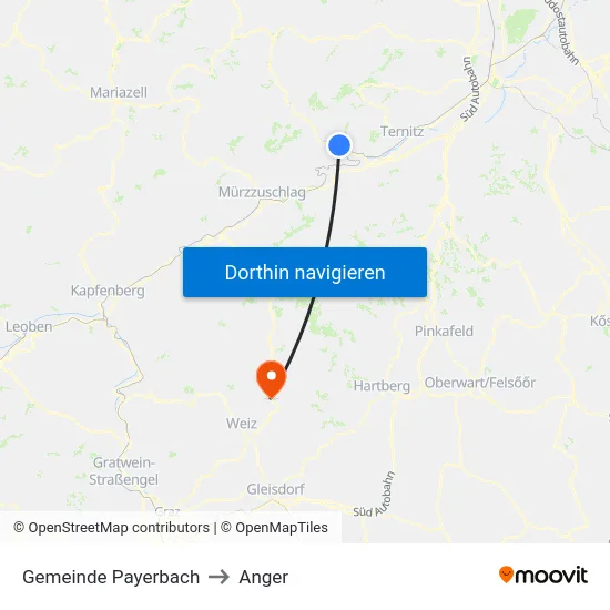 Gemeinde Payerbach to Anger map