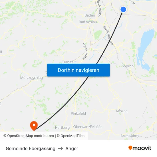 Gemeinde Ebergassing to Anger map