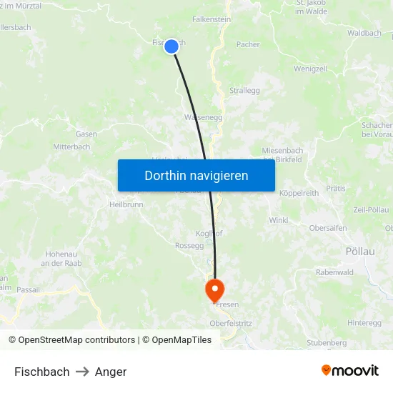 Fischbach to Anger map