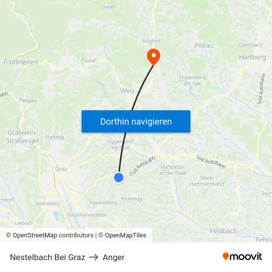 Nestelbach Bei Graz to Anger map