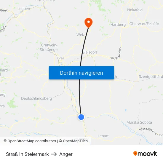 Straß In Steiermark to Anger map