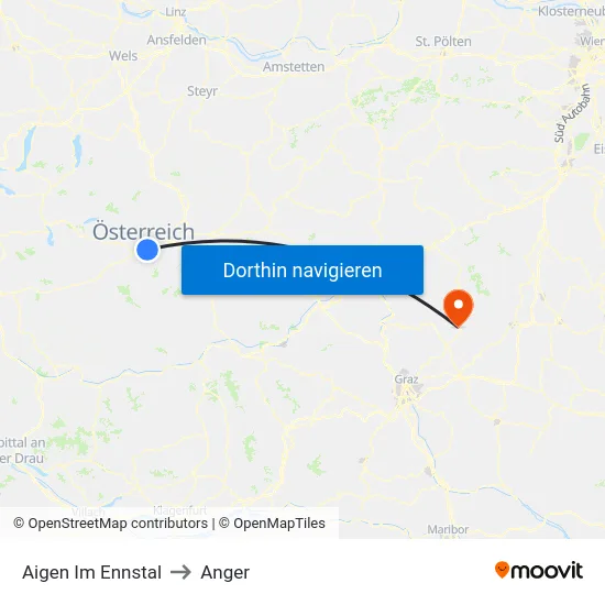 Aigen Im Ennstal to Anger map