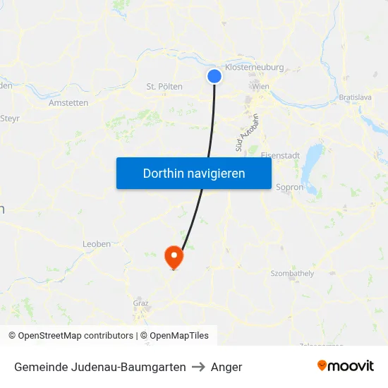 Gemeinde Judenau-Baumgarten to Anger map