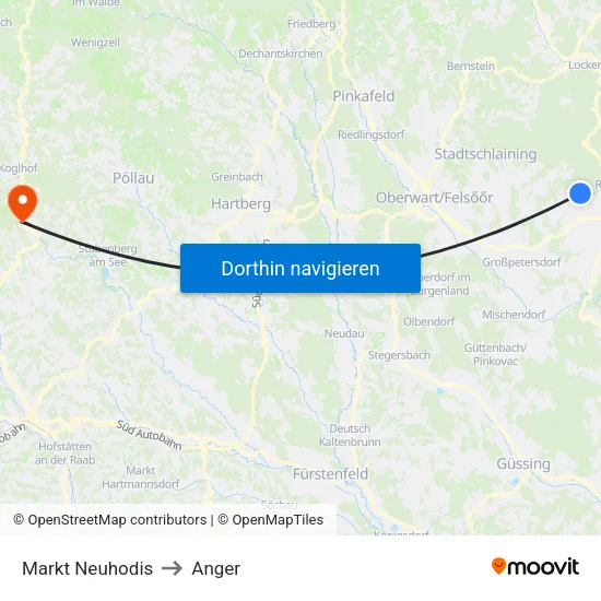 Markt Neuhodis to Anger map