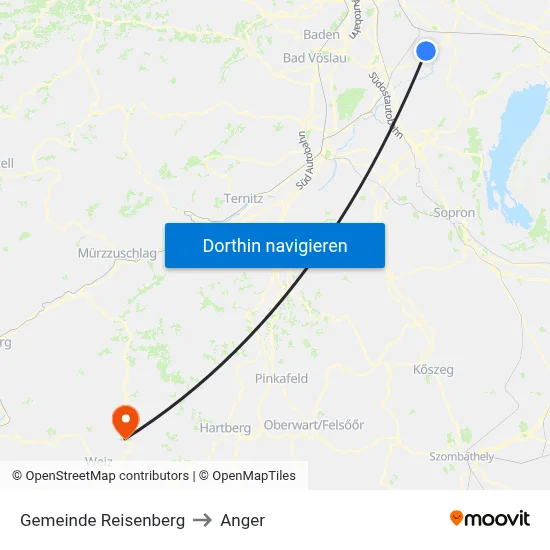 Gemeinde Reisenberg to Anger map