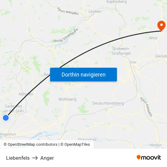Liebenfels to Anger map