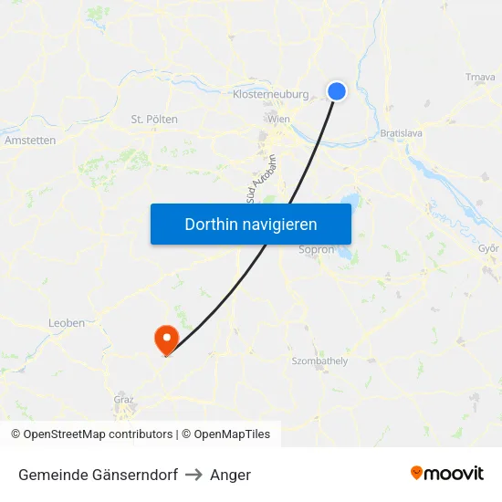 Gemeinde Gänserndorf to Anger map