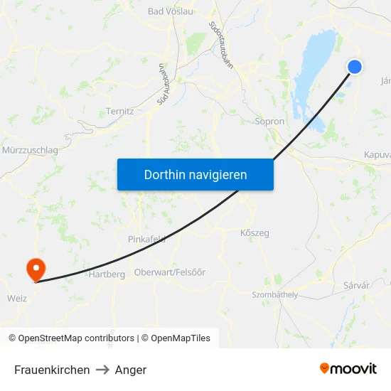 Frauenkirchen to Anger map