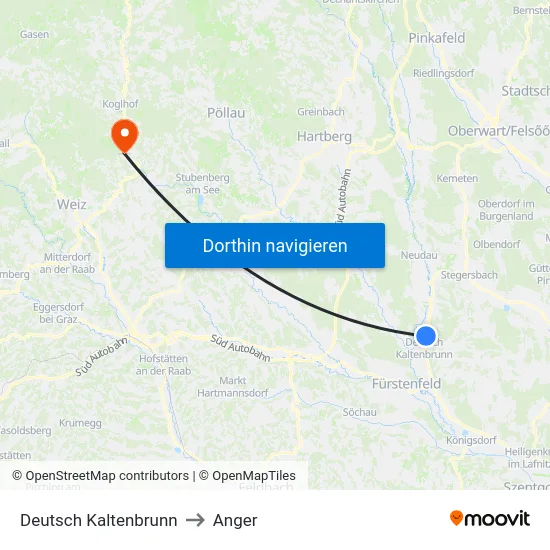 Deutsch Kaltenbrunn to Anger map