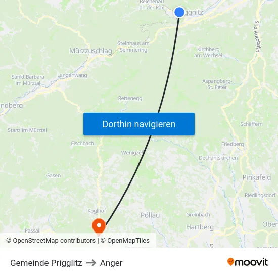Gemeinde Prigglitz to Anger map