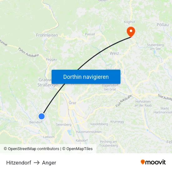 Hitzendorf to Anger map