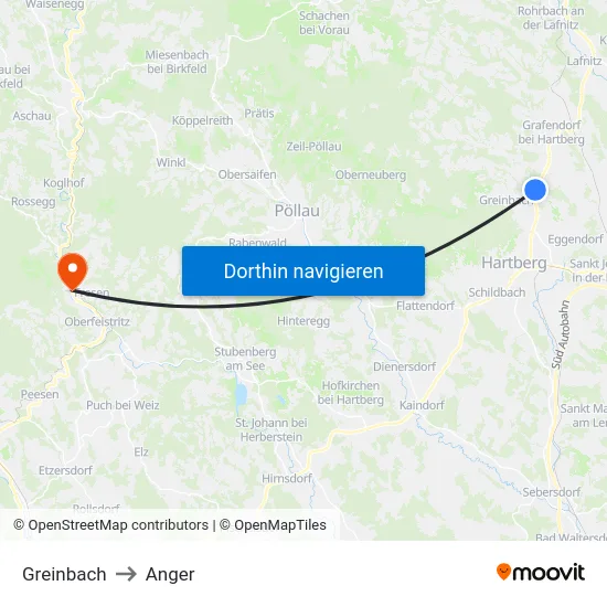 Greinbach to Anger map