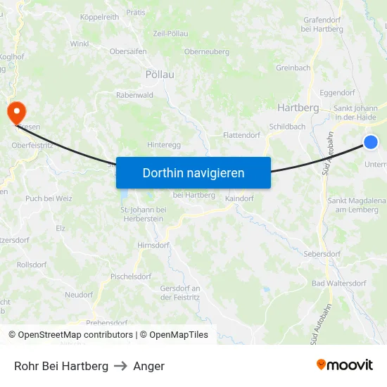 Rohr Bei Hartberg to Anger map