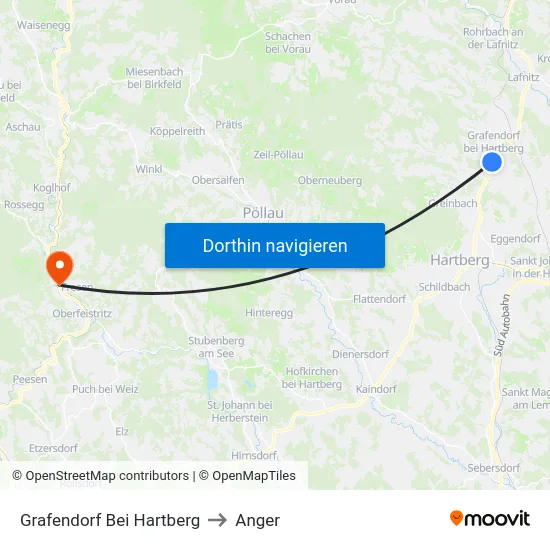 Grafendorf Bei Hartberg to Anger map
