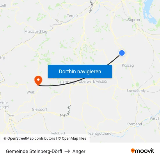 Gemeinde Steinberg-Dörfl to Anger map
