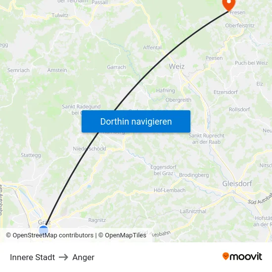 Innere Stadt to Anger map
