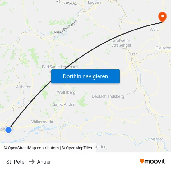 St. Peter to Anger map