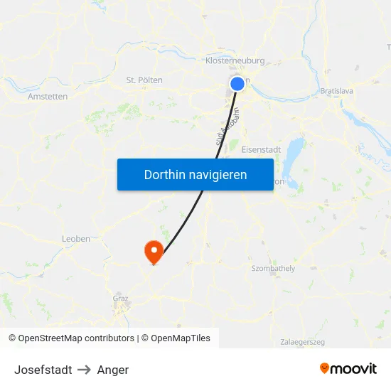 Josefstadt to Anger map
