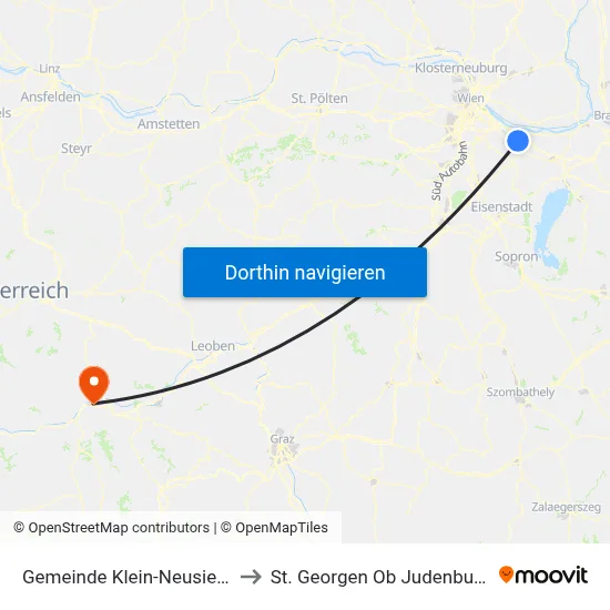 Gemeinde Klein-Neusiedl to St. Georgen Ob Judenburg map