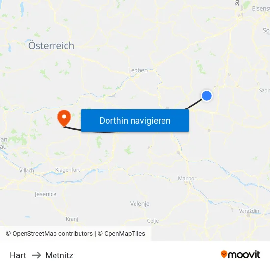 Hartl to Metnitz map